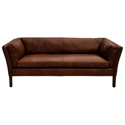 Halo Groucho Medium Aniline Leather Sofa Antique Whisky